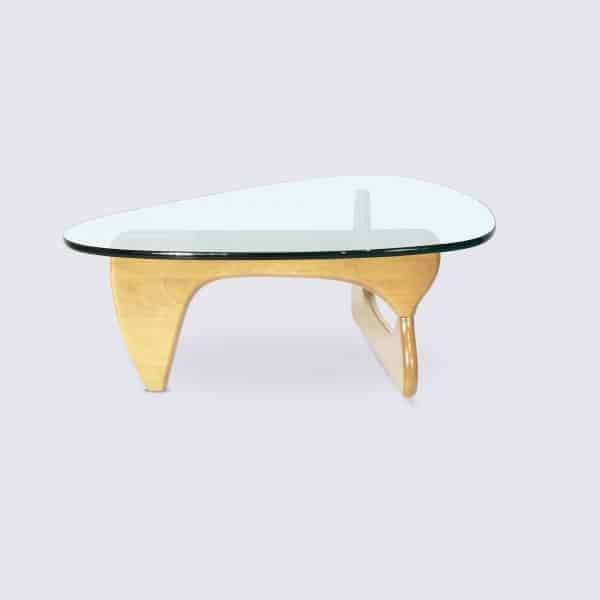 Table Basse Design en Bois Naturel et Verre Noguchi Noguche replique copie original design