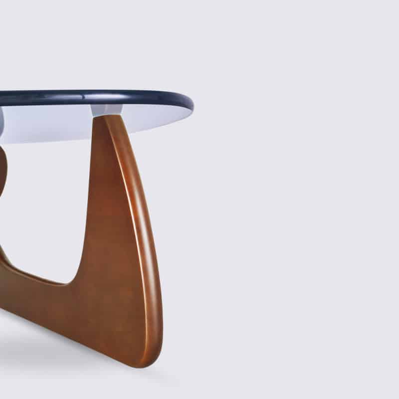 copie table basse bois noguchi en bois de noyer verre design moderne salon luxe replica isamu noguchi