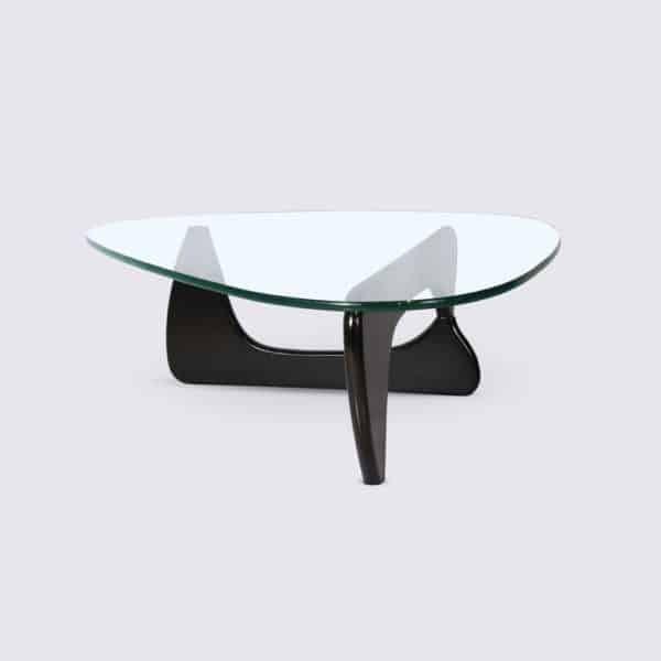 copie table basse bois noir en verre design moderne salon luxe design replica isamu noguchi
