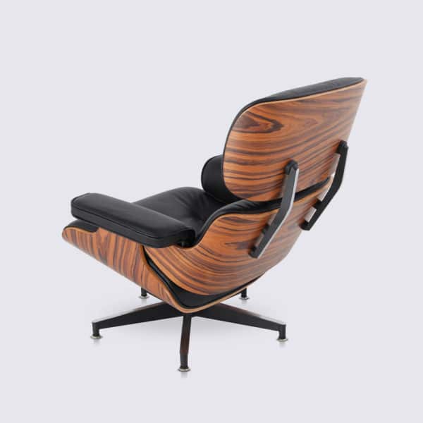 replica fauteuil lounge eames copie lounge chair et ottoman eams en cuir aniline noir et bois de palissandre