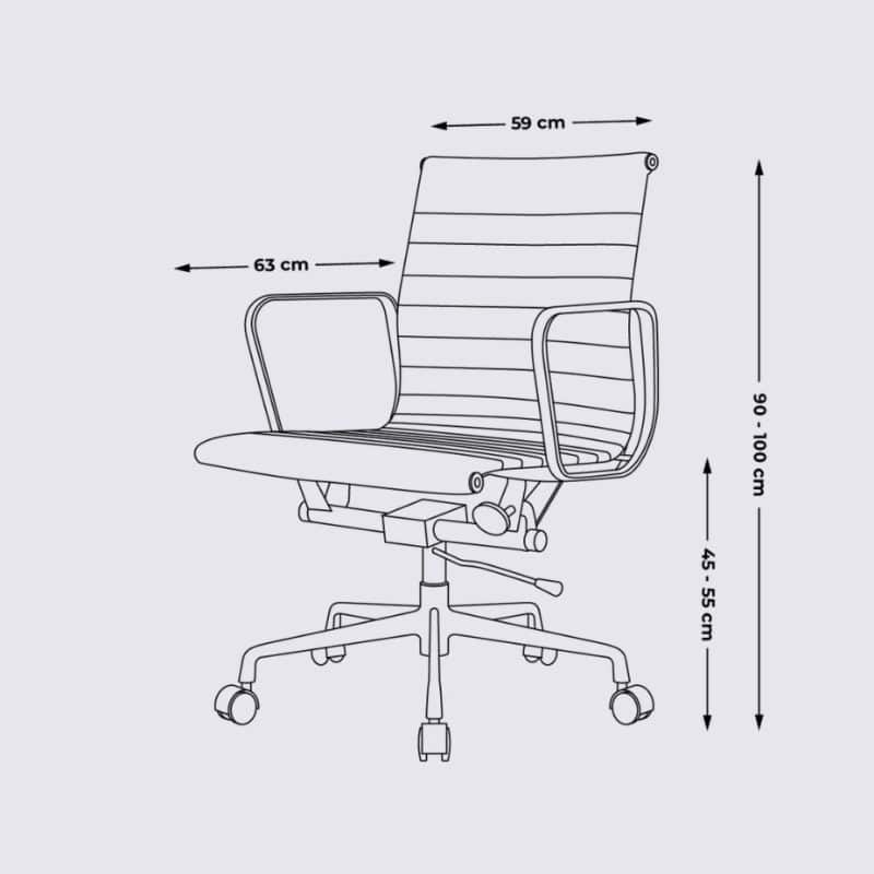 chaise de bureau design ergonomique confortable eames cuir alu replica chaise ea117 a roulette dimensions