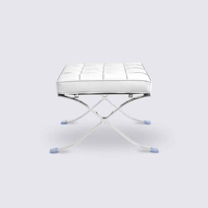 ottoman barcelona réplique cuir blanc repose pieds pouf copie chaise barcelona knoll fauteuil design salon