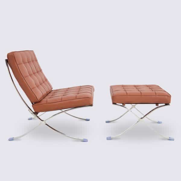 fauteuil barcelona réplique cuir blanc ottoman repose pieds pouf copie chaise barcelona knoll replica fauteuil lounge design cuir