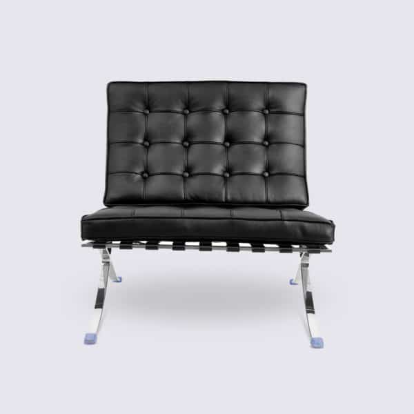 fauteuil barcelona réplique cuir noir copie chaise barcelona knoll fauteuil salon design