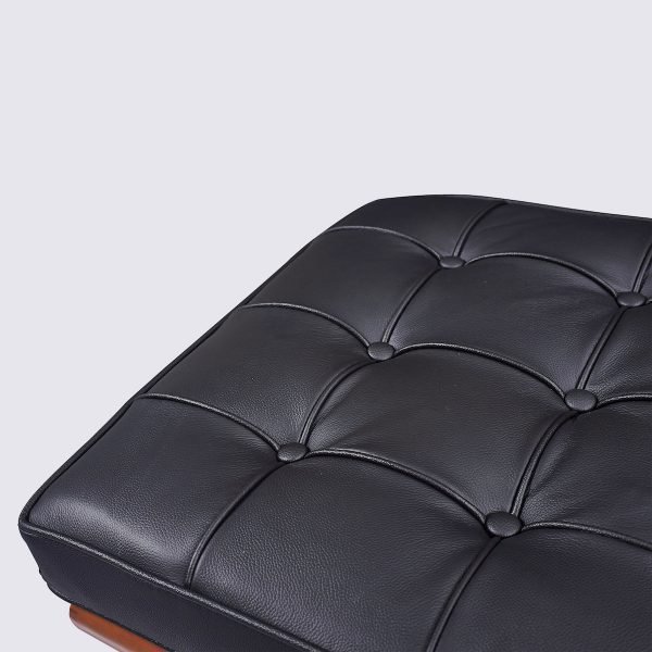 banc d&#039;entrée capitoné d&#039;intérieur banquette en cuir noir design replica fauteuil barcelona mies van der rohe
