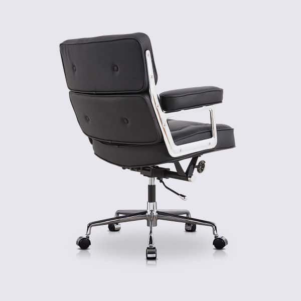 Chaise Bureau Cuir Italien Style Charles Eames Soft Pad EA208 Chromé