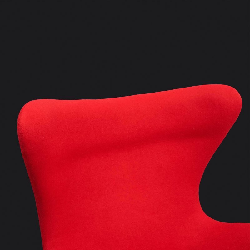 Fauteuil Design Oeuf Egg Chair en Cachemire Rouge Style Arne Jacobsen 9