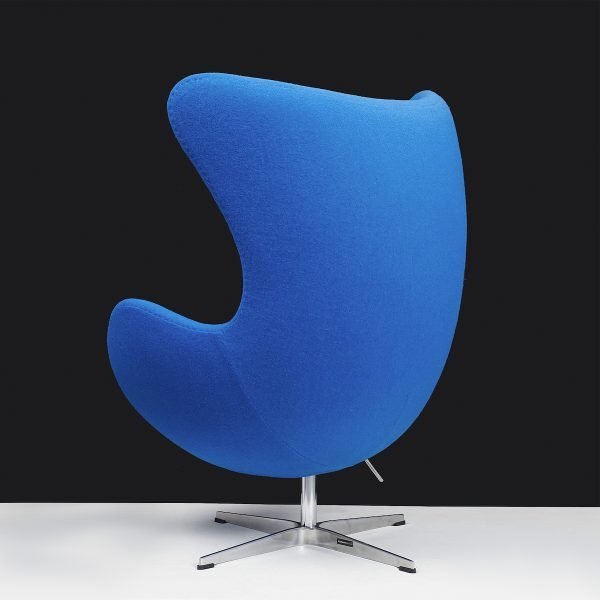 Fauteuil Oeuf Egg Chair Cachemire Bleu Foncé Azur Style Arne Jacobsen 66