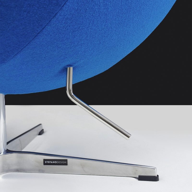 Fauteuil Oeuf Egg Chair Cachemire Bleu Foncé Azur Style Arne Jacobsen 76