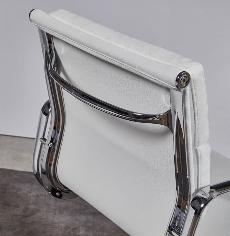 chaise de bureau eames ergonomique confortable design cuir blanc réplique chaise de bureau soft pad ea217 a roulette