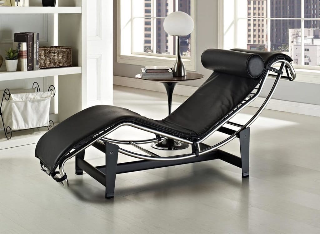 Fauteuil Lounge Chair en Cuir Noir Giovanni LC4 Style Le Corbusier