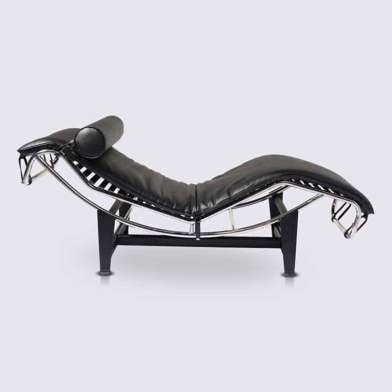 Fauteuil Lounge Chair en Cuir Italien Noir Giovanni LC4 Style Le Corbusier 2