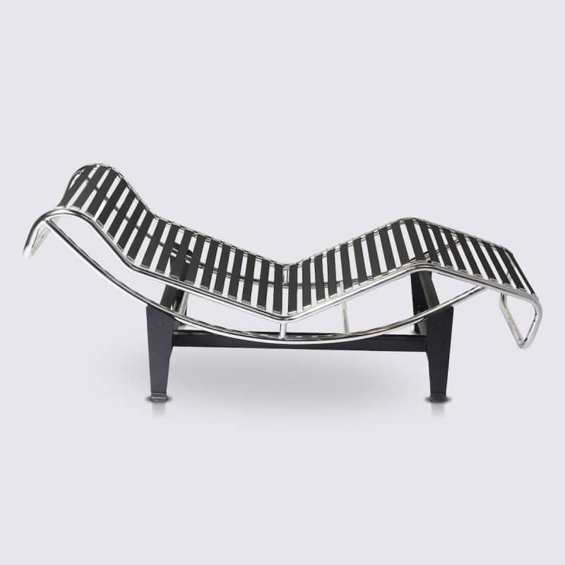 Fauteuil Lounge Chair en Cuir Italien Noir Giovanni LC4 Style Le Corbusier 6
