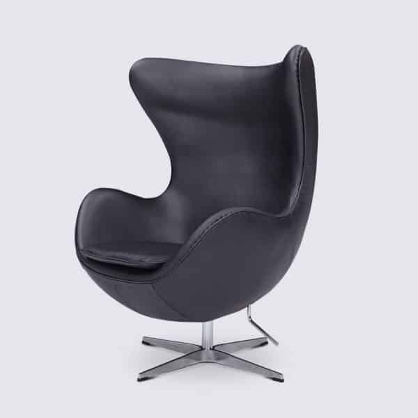 fauteuil oeuf cuir sur pied fauteuil egg design cuir design pivotant noir arne jacobsen copie réplique original