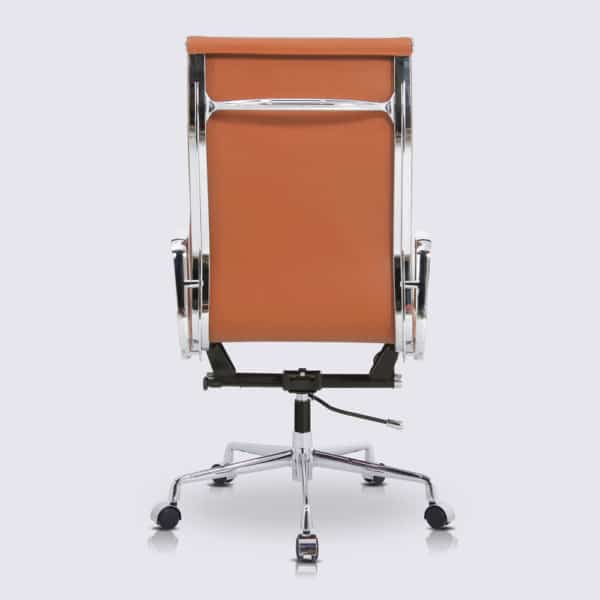chaise de bureau eames ergonomique confortable dossier haut design cuir cognac camel copie chaise de bureau soft pad ea219 a roulette