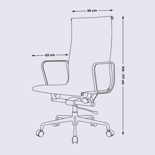 dimensions chaise de bureau design ergonomique copie chaise eames ea119 mesh maille
