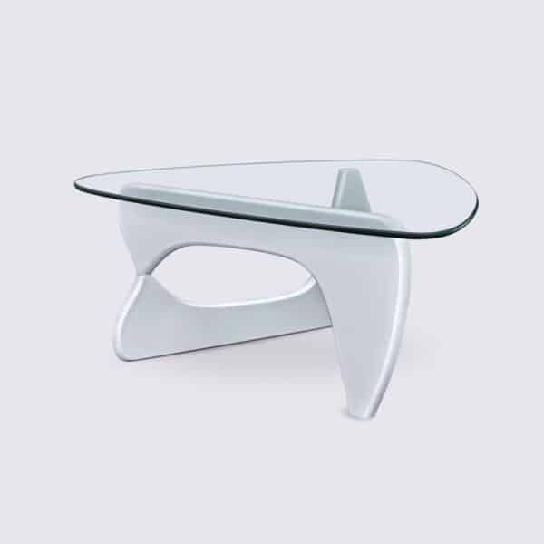 table basse noguchi bois frêne blanc en verre design moderne luxe design replica isamu noguchi