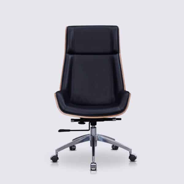 chaise de bureau en cuir noir nordic style charles eames bois de palissandre confortable